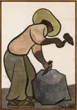 Diego Rivera, Stone Cutter, 1947, Watercolor on paper