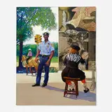 Herman Braun-Vega, A Quiet Sunday in Central Park (Vermeer, Picasso), 1998, acrylic on canvas