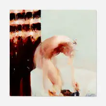 Alex Kanevsky, T.S. in Her Bath, 2002-03, oil on board