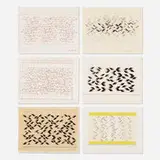 Sewell Sillman, group of six drawings, graphite, colored pencil, felt tip marker and ink on paper