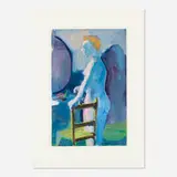 Paul Wonner, The Model Before a Mirror, 1962, gouache on paper
