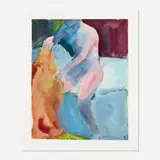Paul Wonner, Untitled (Woman Dressing), watercolor, gouache and graphite on paper