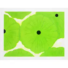 Six Green by Donald Sultan, 2006, screenprint and flocking on wove paper, sold Dec 2009