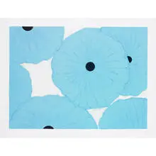 Donald Sultan, Six Blue, 2006, screenprint and flocking on wove paper
