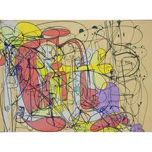 Reclining Nude Forms (State II) by George Condo, 2001, lithograph on paper, sold Dec 2009