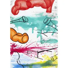 untitled #3 by Carroll Dunham, 1997, etching with aquatint on paper, sold Dec 2009