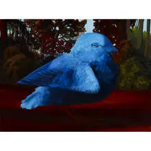 Laurie Hogin, Songbird Series #4 - Bluebird, 1989, oil on masonite