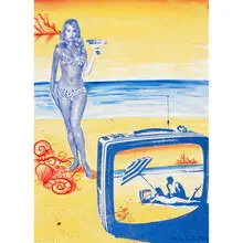 untitled by Kenny Scharf, 1995, silkscreen ink and acrylic on paper, sold Sep 2009