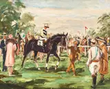 Franz Hienl-Merre, At the Fairgrounds, oil on canvas