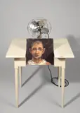 The Answer (my friend) by Anton Henning, 2006, Öl auf Holz, Ventilator, Tisch, sold May 2014