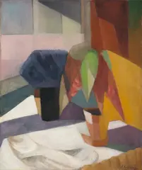 Elisabeth Epstein, Interieur mit Blumen, 1929, Öl auf Leinwand