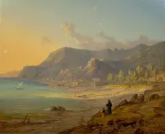 Carl Wagner, Landschaft bei Amalfi, Um 1824, Öl auf Leinwand. Doubliert