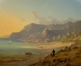 Carl Wagner, Landschaft bei Amalfi, Um 1824, Öl auf Leinwand. Doubliert