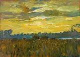August Deusser, Industrielandschaft, Um 1904, Öl auf Leinwand