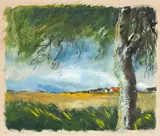 Maurice de Vlaminck, Paysage a l'Arbre, Aquarell, Gouache und Tinte auf Papier