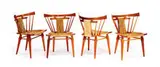 Edmond J. Spence, Group of four side chairs, c. 1960, Manufacturer unknown