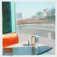 John Register, Untitled (View from a Diner), c. 1978, Watercolor and gouache on paper