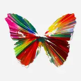 Butterfly Spin Painting by Damien Hirst, 2009, acrylic on paper, sold Oct 2020