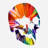 Skull Spin Painting by Damien Hirst, 2009, acrylic on paper, sold Oct 2020