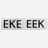 Kay Rosen, EKE EEK (from the Silver Painting series), 1991, enamel paint on two canvas panels