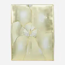 Luca Dellaverson, Untitled, 2013, gesso on mirrored glass and epoxy resin with wood support