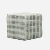 Stuart Arends, Wax cube w/black and white stripes, 1992, oil, wax, wood