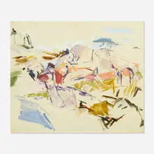 Mercedes Matter, Surf, Wind and Rocks, Maine, c. 1957, oil on canvas board