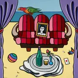 Luis Cruz Azaceta, Today I Toast For You, My Love, 1979, acrylic on canvas