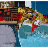 Ibrahim Hussein, untitled, 1969, collage and gouache on paper