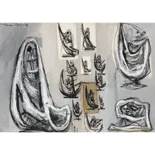 Theodore Roszak, untitled, c. 1955, ink, ink wash and tempera on paper