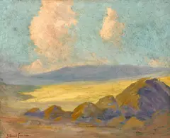 Clouds and Rocks by J. Bond Francisco, oil on canvas, offered Jul 2022