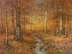 John Elwood Bundy, The Autumn Woods, oil on canvas
