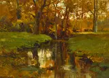 Charles P. Gruppé, Creek through an Autumn landscape