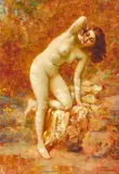 Joseph Tomanek, The bather, oil on board