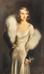 Ernest Castelein, Portrait of Lady Sylvia Ashley, oil on canvas