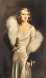 Ernest Castelein, Portrait of Lady Sylvia Ashley, oil on canvas