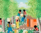 Jean Edner, Three Works: Cotton Pickers, oil on canvas