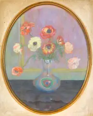 A vase of anemones by Continental School, 20th Century, pastel on paper, sold Jul 2022