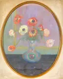 Continental School, 20th Century, A vase of anemones, pastel on paper