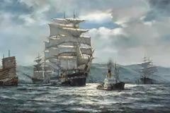 Henry Scott, Night watch - Foochow, oil on canvas