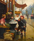 Paul Chocarne-Moreau, Look before you leap, oil on canvas