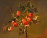 Antoine Berjon, Branche de pommes, oil on canvas