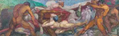 Moritz Melzer, Kampf an der Fahne, Um 1908, Öl auf Leinwand