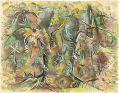 Hannah Höch, Der Baum, Um 1940, Aquarell, Deckfarben und Tuschpinsel auf Bütten