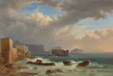 Thomas Fearnley, Gewitter über der Bucht von Pozzuoli, 1833, Öl auf Bütten, auf Karton aufgezogen