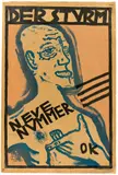 Oskar Kokoschka, Selbstbildnis (Sturmplakat), 1910, Farblithografie auf Papier