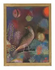 Vogeltraum“ („Nächtliches Vogelbildchen“) by Hans Reichel, 1929, Aquarell und Gouache auf Bütten, auf Karton aufgezogen, sold Nov 2019