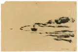 Emil Nolde, Hamburger Hafen, Um 1910, Tuschpinsel auf bräunlichem Papier