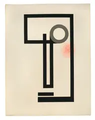 Monokelgesicht by Walter Dexel, 1930, Collage und Buntstift in Rot auf festem Papier, sold Jun 2015