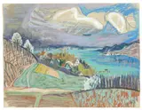 Otto Dix, Weinberge am Bodensee, 1948, Pastell auf Ingres-Bütten